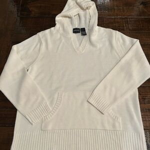 Bobbie Brooks V-Neck Cream Sweater Hoodie